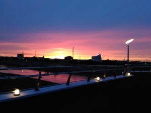 刈谷総合公園－さくら橋の夕景